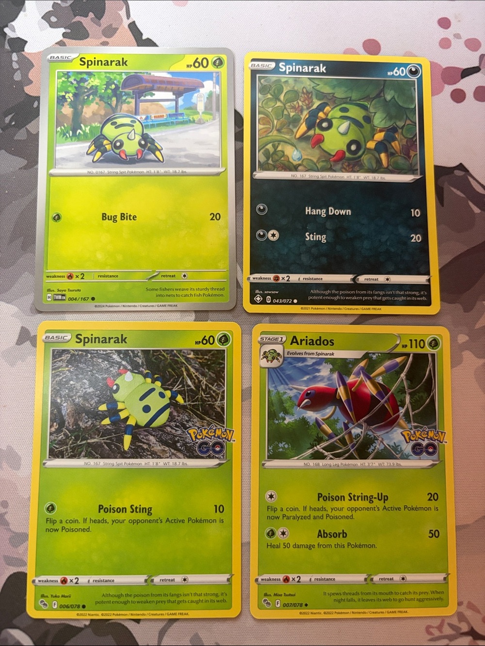 Spinarak & Ariados Evolution Line Lot | 4 Pokémon Cards | ✨5/$25✨